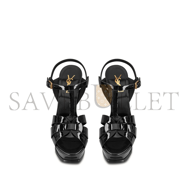 YSL TRIBUTE PLATFORM SANDALS IN PATENT LEATHER 315487AAAOW1000